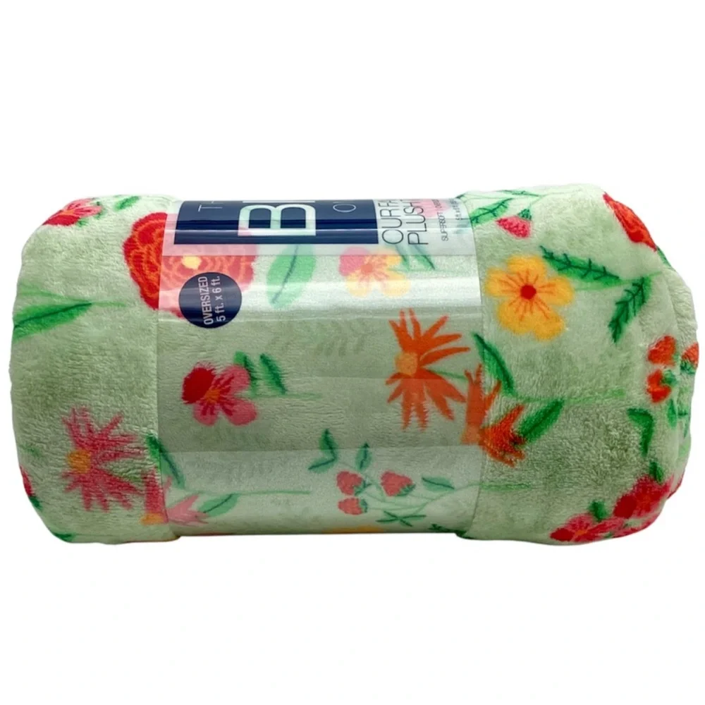 The Big One“Spring Floral” Oversized Supersoft Plush Throw Blanket (NWT)